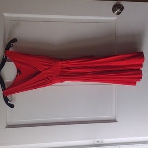 Red jersey mini dress